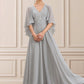 Tricia A-line V-Neck Floor-Length Chiffon Lace Mother of the Bride Dress With Beading Sequins DL126P0014563