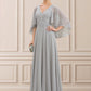 Tricia A-line V-Neck Floor-Length Chiffon Lace Mother of the Bride Dress With Beading Sequins DL126P0014563