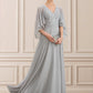 Tricia A-line V-Neck Floor-Length Chiffon Lace Mother of the Bride Dress With Beading Sequins DL126P0014563