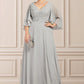 Tricia A-line V-Neck Floor-Length Chiffon Lace Mother of the Bride Dress With Beading Sequins DL126P0014563