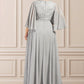 Tricia A-line V-Neck Floor-Length Chiffon Lace Mother of the Bride Dress With Beading Sequins DL126P0014563