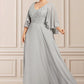 Tricia A-line V-Neck Floor-Length Chiffon Lace Mother of the Bride Dress With Beading Sequins DL126P0014563