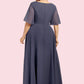 Lila A-Line V-neck Ankle-Length Chiffon Mother of the Bride Dress With Ruffle Beading Sequins DL126P0014564