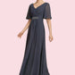 Lila A-Line V-neck Ankle-Length Chiffon Mother of the Bride Dress With Ruffle Beading Sequins DL126P0014564