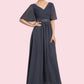 Lila A-Line V-neck Ankle-Length Chiffon Mother of the Bride Dress With Ruffle Beading Sequins DL126P0014564