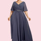 Lila A-Line V-neck Ankle-Length Chiffon Mother of the Bride Dress With Ruffle Beading Sequins DL126P0014564