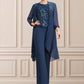 Stella Jumpsuit/Pantsuit Scoop Neck Floor-Length Chiffon Lace Mother of the Bride Dress With Sequins DL126P0014567