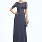 Joyce A-Line Scoop Neck Floor-Length Chiffon Lace Mother of the Bride Dress DL126P0014568