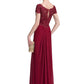 Caitlyn A-Line V-neck Floor-Length Chiffon Lace Mother of the Bride Dress With Ruffle Beading DL126P0014569