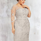 Nathalia Sheath/Column V-neck Knee-Length Lace Mother of the Bride Dress DL126P0014570