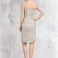 Nathalia Sheath/Column V-neck Knee-Length Lace Mother of the Bride Dress DL126P0014570