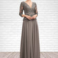 Isla A-Line V-neck Floor-Length Chiffon Lace Mother of the Bride Dress With Sequins DL126P0014574