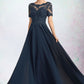 Angie A-Line Scoop Neck Floor-Length Chiffon Lace Mother of the Bride Dress With Beading Sequins DL126P0014577