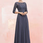 Alani A-Line Scoop Neck Floor-Length Chiffon Lace Mother of the Bride Dress With Beading Sequins DL126P0014578