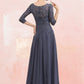 Alani A-Line Scoop Neck Floor-Length Chiffon Lace Mother of the Bride Dress With Beading Sequins DL126P0014578