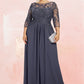 Alani A-Line Scoop Neck Floor-Length Chiffon Lace Mother of the Bride Dress With Beading Sequins DL126P0014578