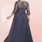 Alani A-Line Scoop Neck Floor-Length Chiffon Lace Mother of the Bride Dress With Beading Sequins DL126P0014578