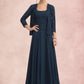 Alyvia A-Line Square Neckline Floor-Length Chiffon Lace Mother of the Bride Dress With Sequins DL126P0014587