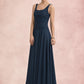 Alyvia A-Line Square Neckline Floor-Length Chiffon Lace Mother of the Bride Dress With Sequins DL126P0014587