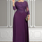 Harper A-Line Scoop Neck Floor-Length Chiffon Lace Mother of the Bride Dress With Sequins DL126P0014590