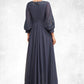 Piper A-Line Scoop Neck Asymmetrical Chiffon Mother of the Bride Dress With Ruffle Appliques Lace DL126P0014592