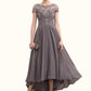 Lilianna A-Line Scoop Neck Asymmetrical Chiffon Lace Mother of the Bride Dress With Beading Sequins DL126P0014599