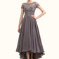 Lilianna A-Line Scoop Neck Asymmetrical Chiffon Lace Mother of the Bride Dress With Beading Sequins DL126P0014599