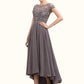 Lilianna A-Line Scoop Neck Asymmetrical Chiffon Lace Mother of the Bride Dress With Beading Sequins DL126P0014599