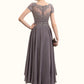 Lilianna A-Line Scoop Neck Asymmetrical Chiffon Lace Mother of the Bride Dress With Beading Sequins DL126P0014599