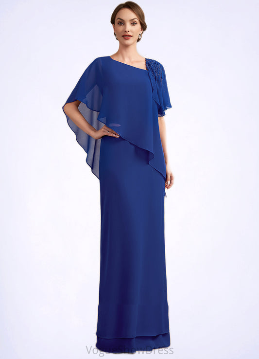 Rhoda A-Line V-neck Floor-Length Chiffon Mother of the Bride Dress With Beading Sequins DL126P0014600