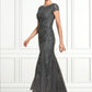 Jane Trumpet/Mermaid Scoop Neck Ankle-Length Tulle Lace Sequined Mother of the Bride Dress With Beading Sequins DL126P0014602