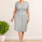 Maggie Sheath/Column Scoop Neck Knee-Length Chiffon Lace Mother of the Bride Dress With Beading DL126P0014605