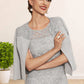 Maggie Sheath/Column Scoop Neck Knee-Length Chiffon Lace Mother of the Bride Dress With Beading DL126P0014605