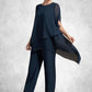 Casey Jumpsuit/Pantsuit Scoop Neck Ankle-Length Chiffon Mother of the Bride Dress DL126P0014607