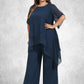 Casey Jumpsuit/Pantsuit Scoop Neck Ankle-Length Chiffon Mother of the Bride Dress DL126P0014607