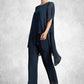 Casey Jumpsuit/Pantsuit Scoop Neck Ankle-Length Chiffon Mother of the Bride Dress DL126P0014607