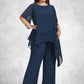 Casey Jumpsuit/Pantsuit Scoop Neck Ankle-Length Chiffon Mother of the Bride Dress DL126P0014607