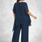 Casey Jumpsuit/Pantsuit Scoop Neck Ankle-Length Chiffon Mother of the Bride Dress DL126P0014607