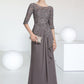 Eleanor A-Line Scoop Neck Floor-Length Chiffon Lace Mother of the Bride Dress With Cascading Ruffles DL126P0014608