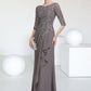 Eleanor A-Line Scoop Neck Floor-Length Chiffon Lace Mother of the Bride Dress With Cascading Ruffles DL126P0014608