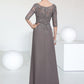 Eleanor A-Line Scoop Neck Floor-Length Chiffon Lace Mother of the Bride Dress With Cascading Ruffles DL126P0014608