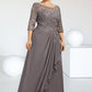 Eleanor A-Line Scoop Neck Floor-Length Chiffon Lace Mother of the Bride Dress With Cascading Ruffles DL126P0014608