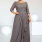 Eleanor A-Line Scoop Neck Floor-Length Chiffon Lace Mother of the Bride Dress With Cascading Ruffles DL126P0014608