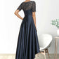 Madalynn A-Line Scoop Neck Asymmetrical Satin Lace Mother of the Bride Dress With Pockets DL126P0014613