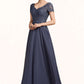 Jazlynn A-line V-Neck Floor-Length Chiffon Lace Mother of the Bride Dress With Beading Sequins DL126P0014614