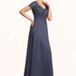 Jazlynn A-line V-Neck Floor-Length Chiffon Lace Mother of the Bride Dress With Beading Sequins DL126P0014614