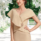 Gabriella A-line V-Neck Asymmetrical Chiffon Mother of the Bride Dress With Beading Sequins DL126P0014615