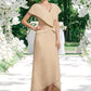 Gabriella A-line V-Neck Asymmetrical Chiffon Mother of the Bride Dress With Beading Sequins DL126P0014615