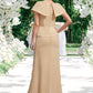 Gabriella A-line V-Neck Asymmetrical Chiffon Mother of the Bride Dress With Beading Sequins DL126P0014615