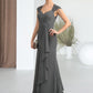 Martha A-Line Sweetheart Sweep Train Chiffon Lace Mother of the Bride Dress With Beading Sequins DL126P0014618